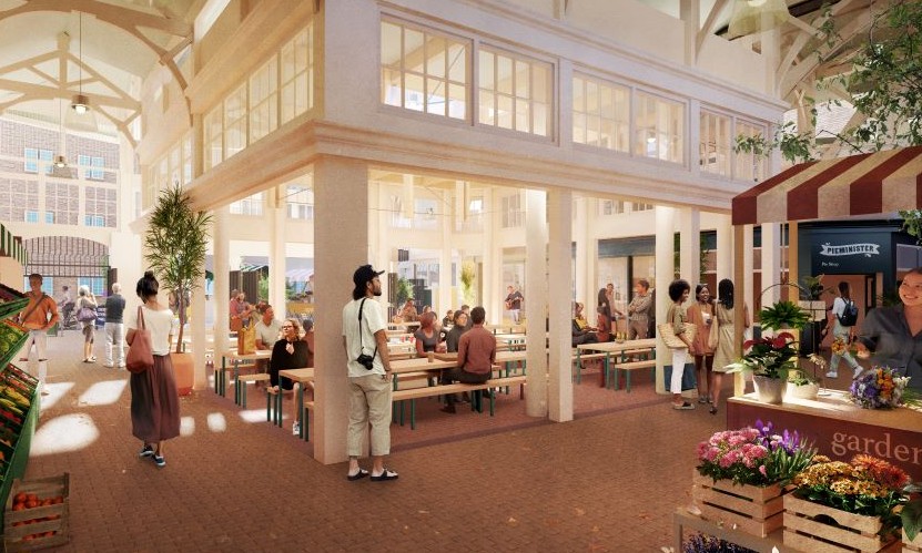 Artist impression of the proposed new atrium area in the Covered Market