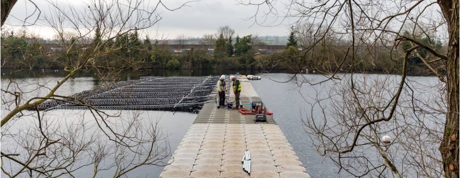 Image showing heat pumps being installed. The heat pumps transfer heat from the water to heat Hinksey Outdoor Pool.