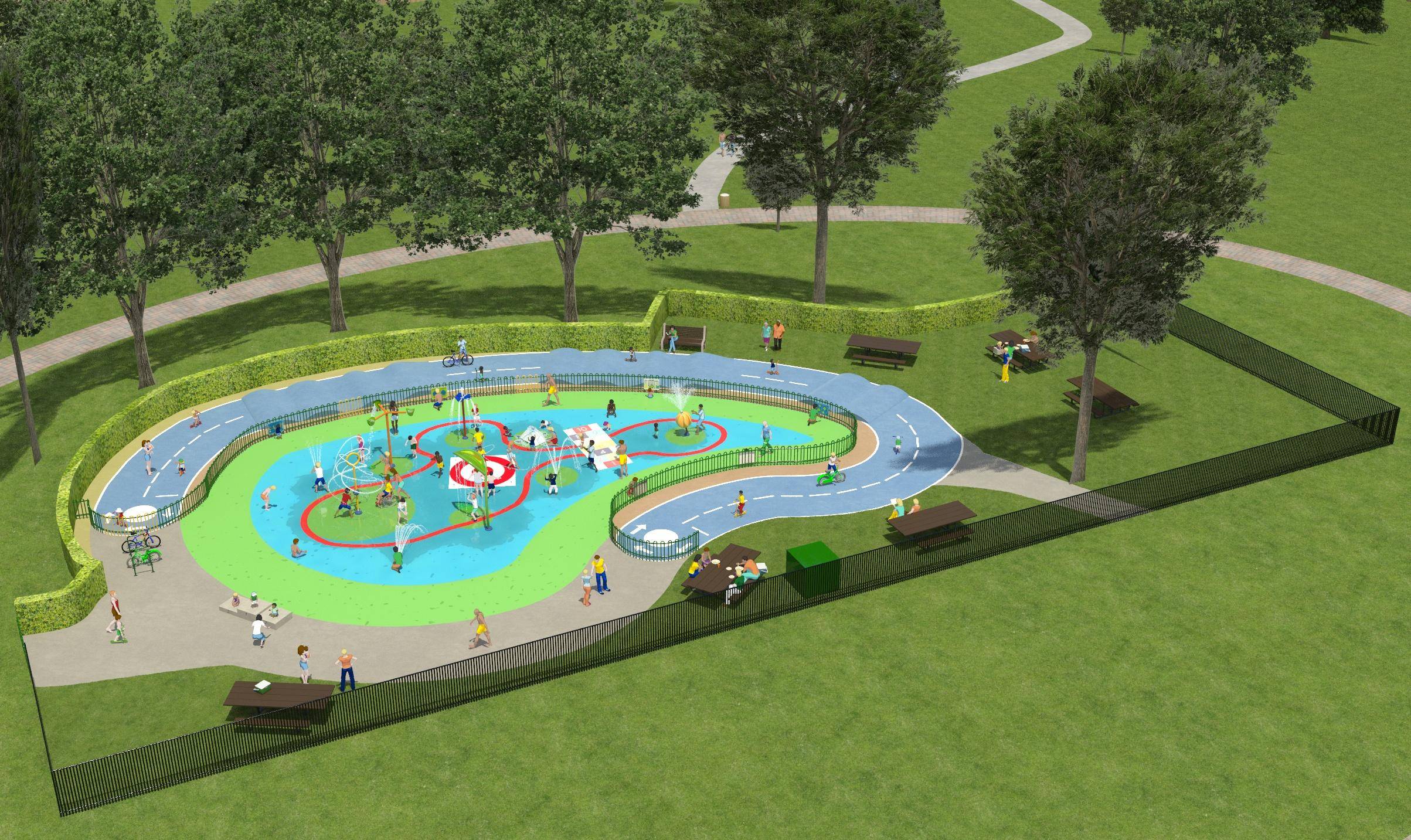 Artists impression Hinksey Park splash park