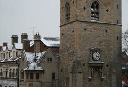 Carfax Tower in the snow