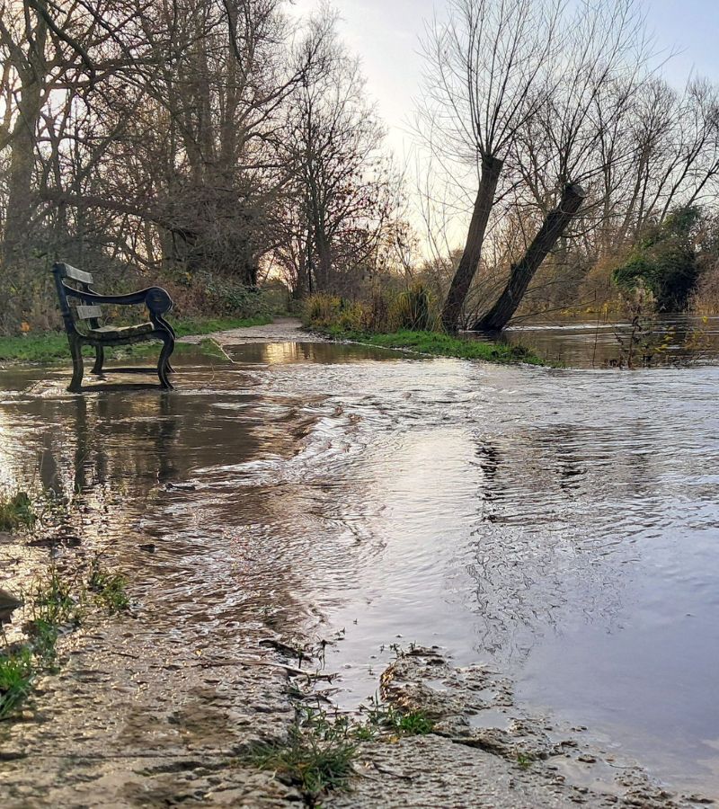 A photo of Port Meadow flooded
