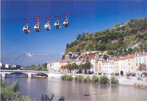 River and cable car in Grenoble