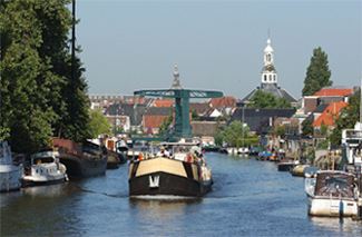 Boat on the river in Leiden