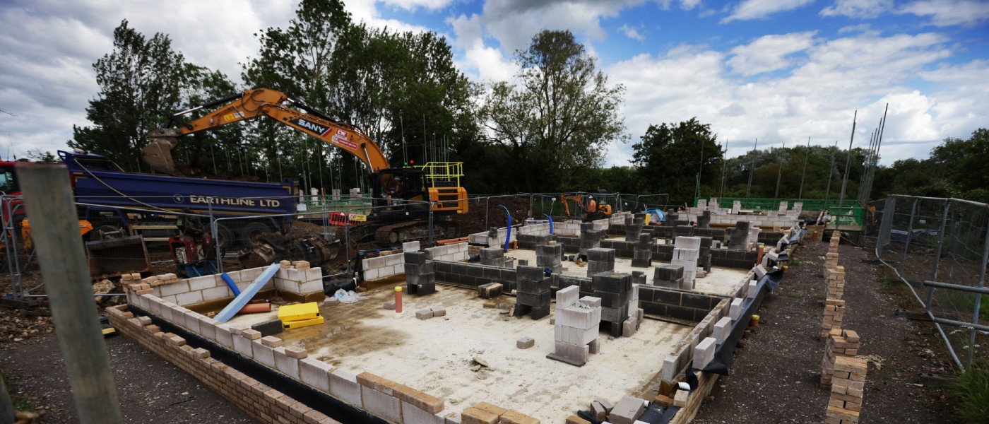 Foundations of new homes at Marston Paddock