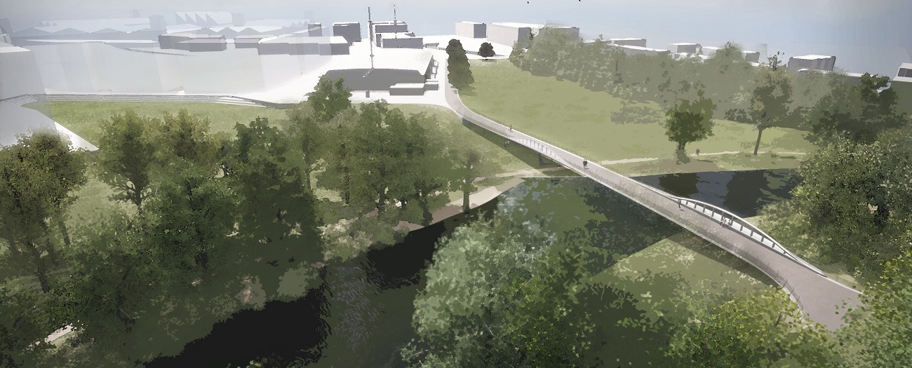 An artist's impression of what the Oxpens River Bridge could look like - view 1