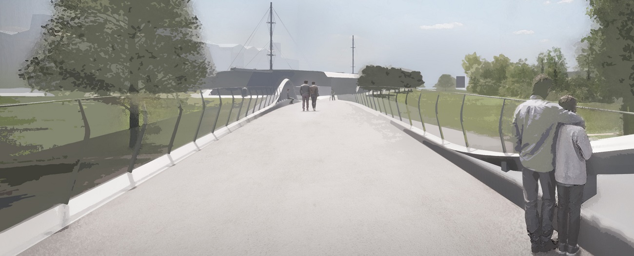 An artist's impression of what the Oxpens River Bridge could look like - view 3