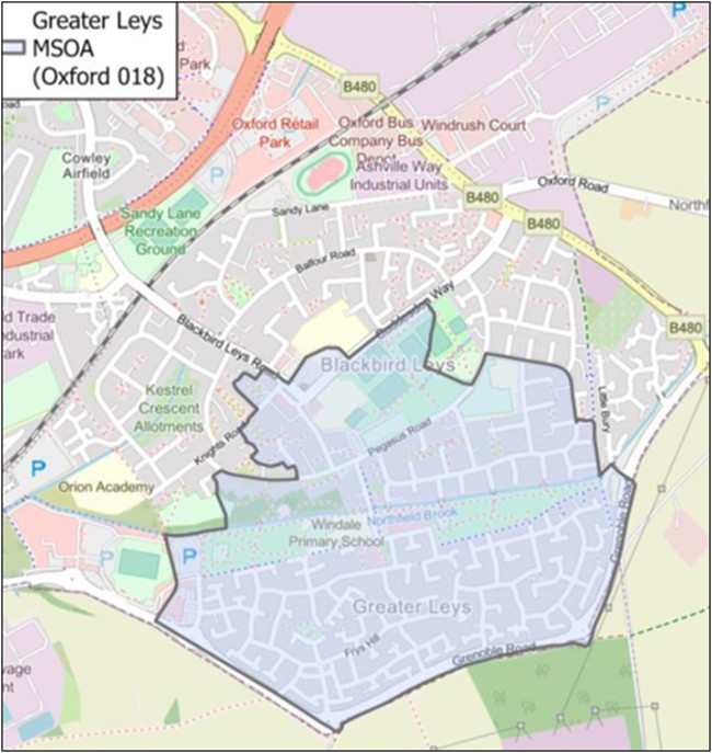 Pride in Place area map of Greater Leys
