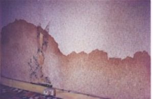 Rising damp on a wall