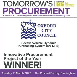 Oxford City Council is winner of Innovative Procurement Project of the Year award by Tomorrow's Procurement in 2023