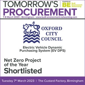 Oxford City Council is shortlisted for Net Zero Project of the Year award by Tomorrow's Procurement in 2023