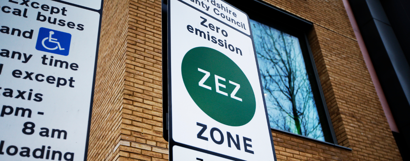 Sign of Oxford zero emission zone pilot